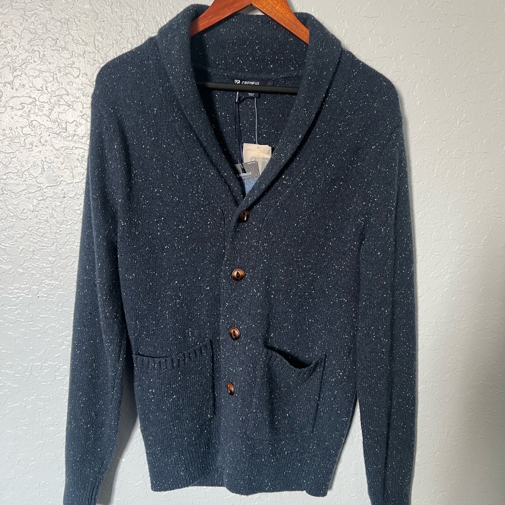 Vintage Daniel Cremieux Elegant Charcoal Navy Cardigan Sweater